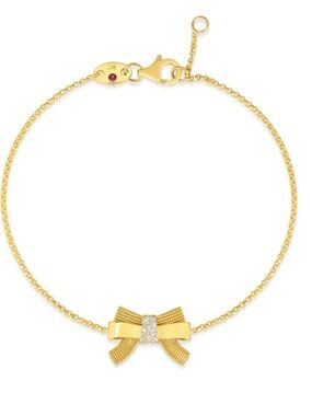 Roberto Coin 18k Gold Bow Bracelet with Diamonds